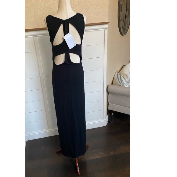 Fabletics Claudia Maxi Black Dress Sleeveless Cutout Back Maxi Dress XS NWT - Picture 7 of 12